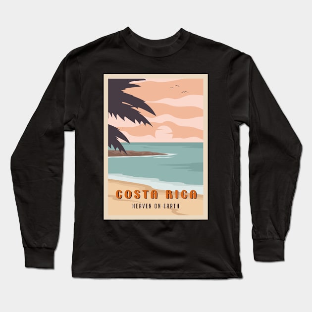 Costa Rica travel destination poster Long Sleeve T-Shirt by NeedsFulfilled